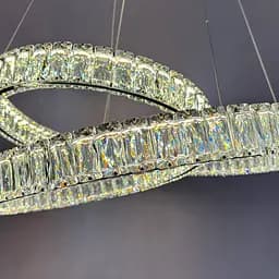 Елегантна підвісна LED-люстра з кришталем Linisoln 7112 CH хром, кришталь, 150 Вт, 58 см, 15-17 кв. м - мініатюра 4