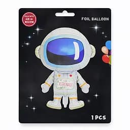 Фольгована кулька JS Balloon фігура Космонавт 83х60см наповнення повітрям або гелієм для тематичних вечірок Сірий - мініатюра 2