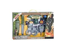 Набор с оружием JC007A-13A 10 предметов, звук, свет, на батарейке, в коробке 46-29-5см (6903317524679) Вид 1