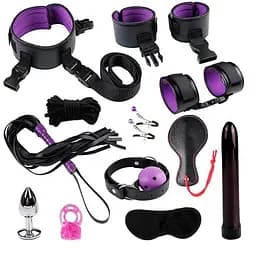 БДСМ бандажний набір з 12 предметів Фіолетовий