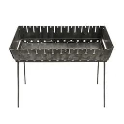 Розкладний розбірний мангал валіза дворівневий на 12 шампурів, Wood&Steel Чорний 82024