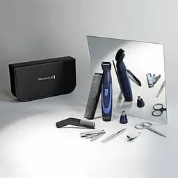 Набір дорожній Remington Travel Kit, для бороди, вусів, носа та вух, насадок-3, чохол, гребінець, пінцет, кусачки, ножиці, сталь, чорно-синій - мініатюра 9