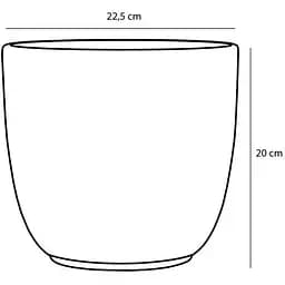 Кашпо Edelman Tusca pot round, 22,5 см, чорне, матове (144278) - мініатюра 2