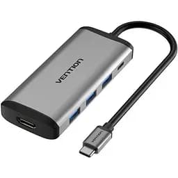 Usb-хаб Vention Type-C to HDMI / Usb3.0x3 / PD Converter 0. 15M сірий Metal Type (CNBHB)