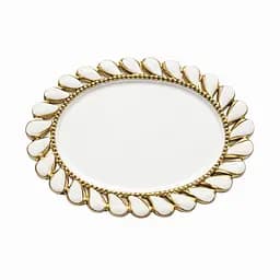 Фарфоровое блюдо Yiwu Tiffany сервировочное овальное 41х27 см для закусок фруктов десертов ML2028