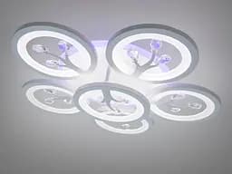 Стельовий LED-світильник «Біла орхідея» Diasha 8135/5+1WH - 95 Вт, диммер, пульт, 6 світлових кілець - мініатюра 3