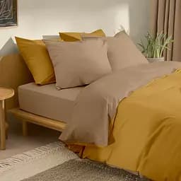 Комплект постільної білизни Cosas Rum CS8 Двоспальний коричневий (Duo_16RfrMustard_El160-14x14RfrBrown_180) - мініатюра 2