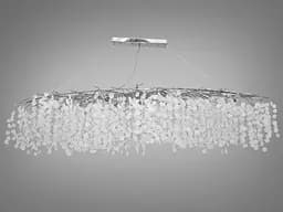 Модна кришталева люстра "Гліцинія" витягнутої форми на 18 ламп, хром