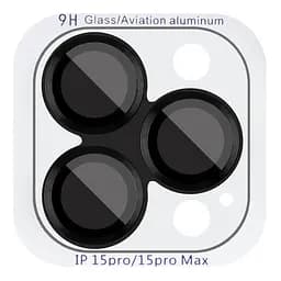 Захисне скло Metal Classic на камеру (у упак.) для Apple iPhone 15 Pro (6.1) / 15 Pro Max (6.7) Чорний / Midnight