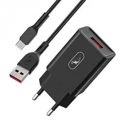 Зарядний пристрій SkyDolphin SC36V (1USB, 2.4A) Black + кабель microUSB (SDMZP-000176)