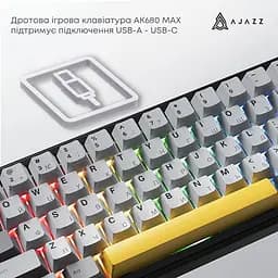 Клавіатура Ajazz AK680 MAX Magnetic switches Black Gray Yellow (AK680-M-BGY-AW) - мініатюра 5