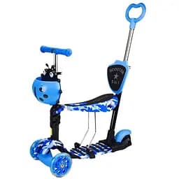 Детский самокат Bambi с родительской ручкой 27х57х15 см Синий 000268720