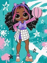 Набір для розпису по номерах для дітей 5+ Tweens LOL Skate Dance Hoops Cutie, Ideyka, 30x40 см, КНО1211