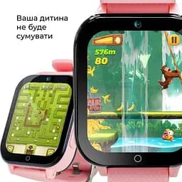 Дитячий GPS-годинник JETIX DF100 Pro Kids з вібродзвінком, 4G відеодзвінком і ліхтариком (Pink) - мініатюра 5
