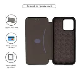 Чехол-книжка для ZTE Blade V50 Design 4G/A73 4G, G-Case, черный, кожаный чехол-книжка из экокожи (PU) и TPU, с магнитом, с подставкой и вместительным кардхолдером, противоударный, защита всего корпуса, ArmorStandart (ARM70725) - мініатюра 3
