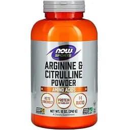 Аминокислота Now Sports Arginine &amp;amp; Citrulline 340 г