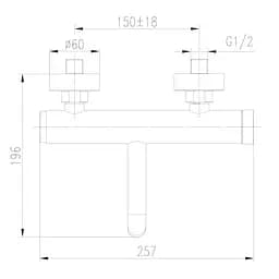 Змішувач для ванни TOPAZ LOFT TLF 32101-H75-C хромований з душем і шлангом для комфортного використання - мініатюра 3