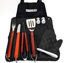 Набор для гриля и барбекю: 7 аксессуаров с фартуком - Для любителей BBQ - A-Plus 8536