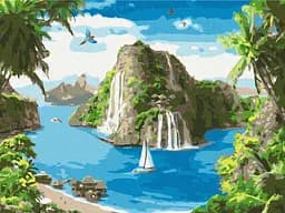 Картина по номерам на подрамнике Brushme Тропическая гавань