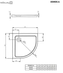 Душовий піддон Radaway Doros A Stone під камінь 90x90 SDRA9090-01-04S - мініатюра 2