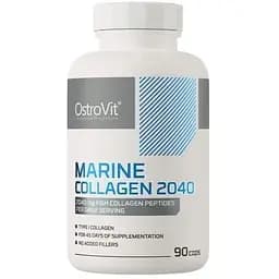 Морской коллаген OstroVit Marine Collagen 2040 mg, 90 капсул для здоровья кожи, волос, ногтей и суставов