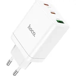 Мережевий зарядний пристрій Hoco N33 USB-A / 2 х USB-C 35W White [124887] - мініатюра 4