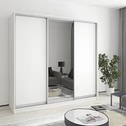 Шкаф-купе трехдверный MebelStar Комбо AL 2ДСП/Зеркало 220x45x210 см Аляска белый (MBS-3194)