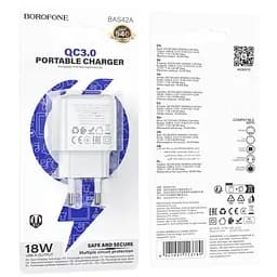 Мережевий зарядний пристрій Borofone BAS42A Potential single-port 18W QC3.0 білий - мініатюра 4
