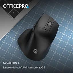 Бездротова миша OfficePro M395B Silent Click Ergonomic Wireless Black (M395B) - мініатюра 5