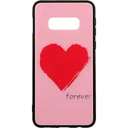 Чохол-накладка Toto Glass Fashionable Case Samsung Galaxy S10e Red Heart on Pink