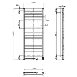 Електрична рушникосушка Navin Авангард 480x1200 Sensor з Wi-Fi, лівобічна з таймером, біла 12-112033-4880, Білий, Ліве, Електронний - мініатюра 8