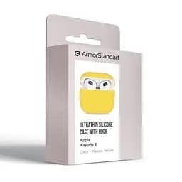 Силіконовий чохол для навушників Apple AirPods 3, Ultrathin Silicone Case, жовтий, захисний чохол, ультратонкий і легкий, захист від подряпин і пилу, м"який силікон, ArmorStandart (ARM60300) - мініатюра 3