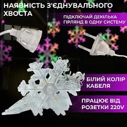 Гірлянда-штора Зірки та сніжинки розмір 3*1 м 12 фігур, мультиколор GarlandoPro 1733061ML - мініатюра 2