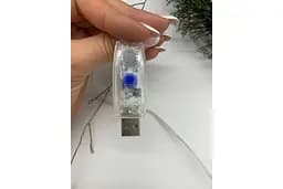 Гірлянда Роса на котушці феєрверк - мішура від USB, 20м, 600LED + пульт Мультик - мініатюра 4