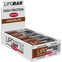 Батончик LipoBar Protein Bar БЛОК, 20*50 грам - Шоколад