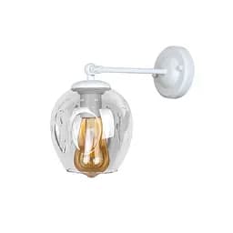 Бра настінне Levistella 756WPR0231F-1 WH+CL E27 білий метал + прозоре скло для дому
