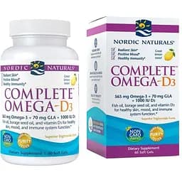 Жирні кислоти Nordic Naturals Complete Omega-D3 лимон 60 капсул