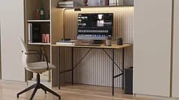 Стіл письмовий Line Тайм Ferrum-decor 750x1200x600 Чорний метал ДСП Дуб Артізан 16 мм (FRD-104890) - мініатюра 2