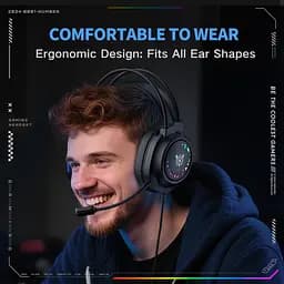 Навушники Onikuma ігрові M-95 Gaming Headset з мікрофоном та RGB підсвіткою для ПК PS4 PS5 Xbox провідні геймерські - мініатюра 3