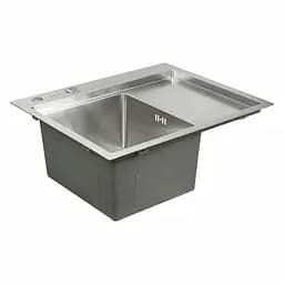 Кухонна мийка Platinum Handmade 580x480x220 L нержавійка (товщина 3,0/1,5 мм корзина та дозатор в комплекті), R, Нержавіюча сталь - мініатюра 9