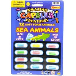 Зростаючі фігурки у капсулі PS-12/3 Морські мешканці, 12 капсул на планшетці