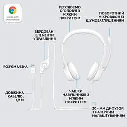 Навушники Logitech H390 USB White (981-001286) - мініатюра 6