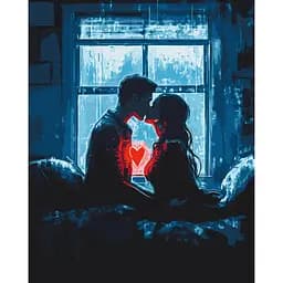 Картина за номерами на підрамнику Brushme Серця, що з'єднались