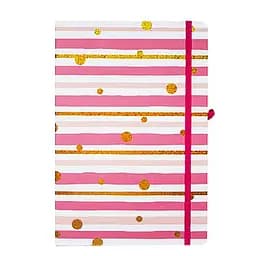 Блокнот А5 на резинці 5703-04 тверда обкладинка, 21х14 см, 80 листів, клітинка Рожевий