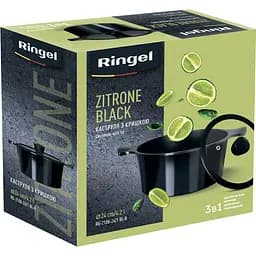 Каструля Ringel Zitrone Black, з кришкою, 24 см, 4,2 л, чорний (RG-2108-24/1 BL-R) - мініатюра 7