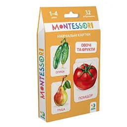 Детский набор учебных карт Монтессори Овощи и фрукты DoDo Toys 301232, 32 изображения