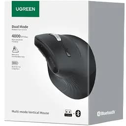 Мишка UGREEN 2.4GHz MU008, бездротова, 4000dpi., 4кн.,Silence Design, Чорна - мініатюра 4