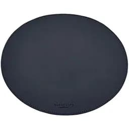 Круглий килимок для мишки BlankNote з натуральної шкіри синій краст 