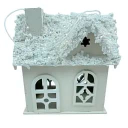 Будиночок декоративний новорічний дерев'яний 5х12х20 см молочний  28124201