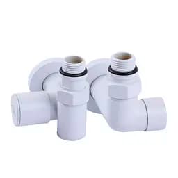 Набір Кран вентильний кутовий з американкою Solomon Lux 1/2″ White 7777 TEN (2шт.) 000020287 - мініатюра 4
